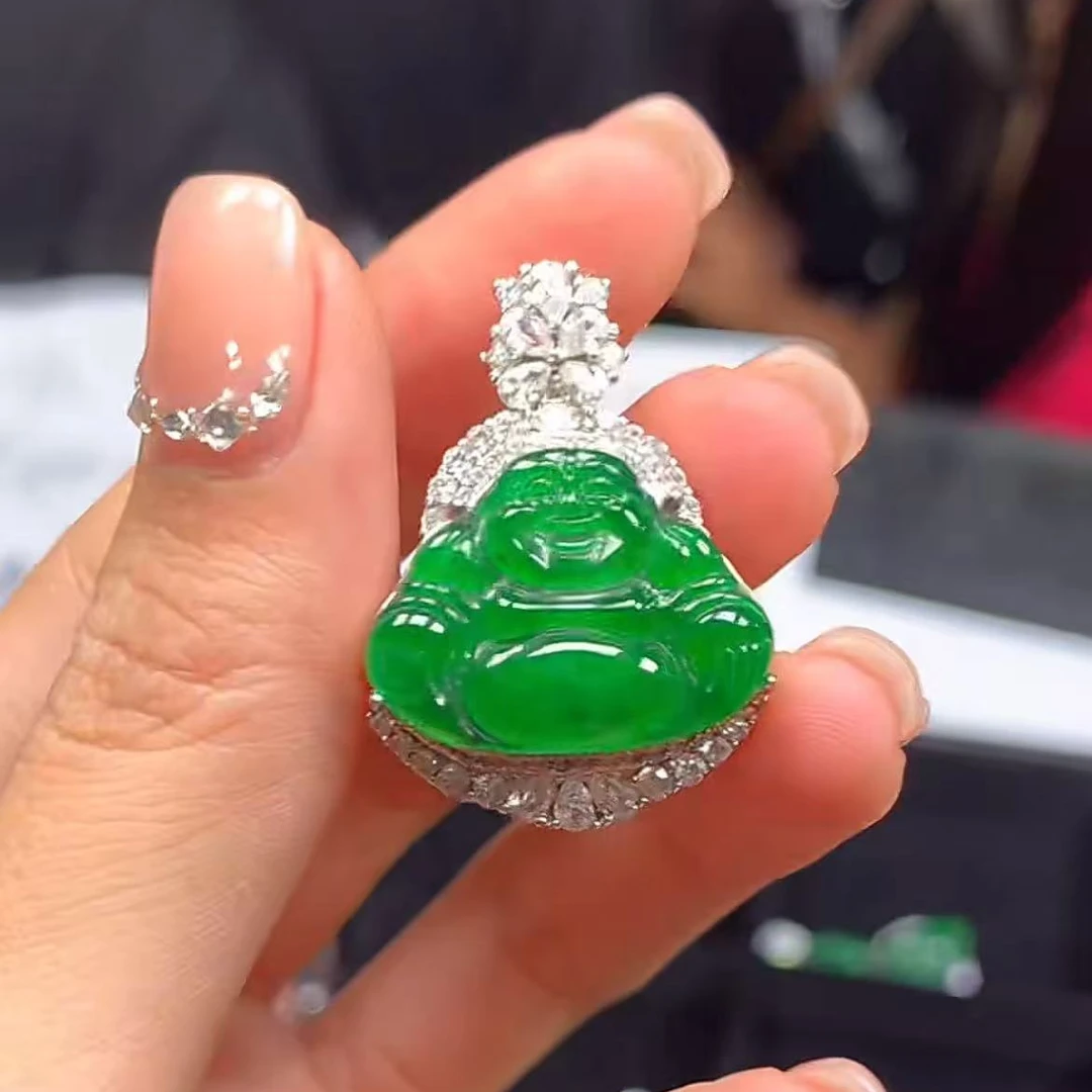 【逍遥】天然A货翡翠佛公吊坠*6968/010/多样性发/1件