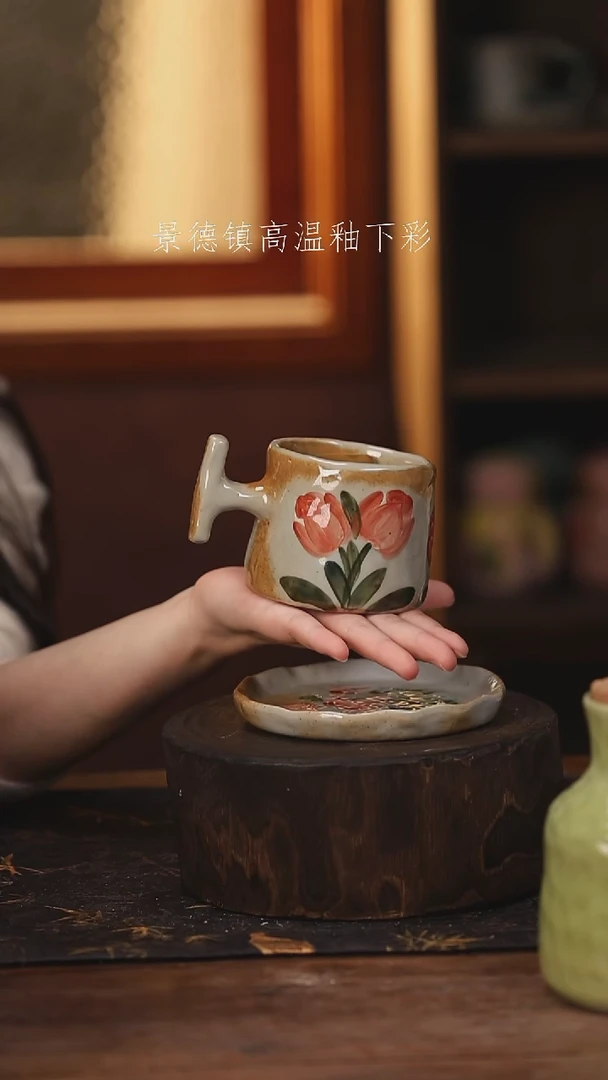 陶瓷 景德镇高温釉下手绘陶瓷@L003@