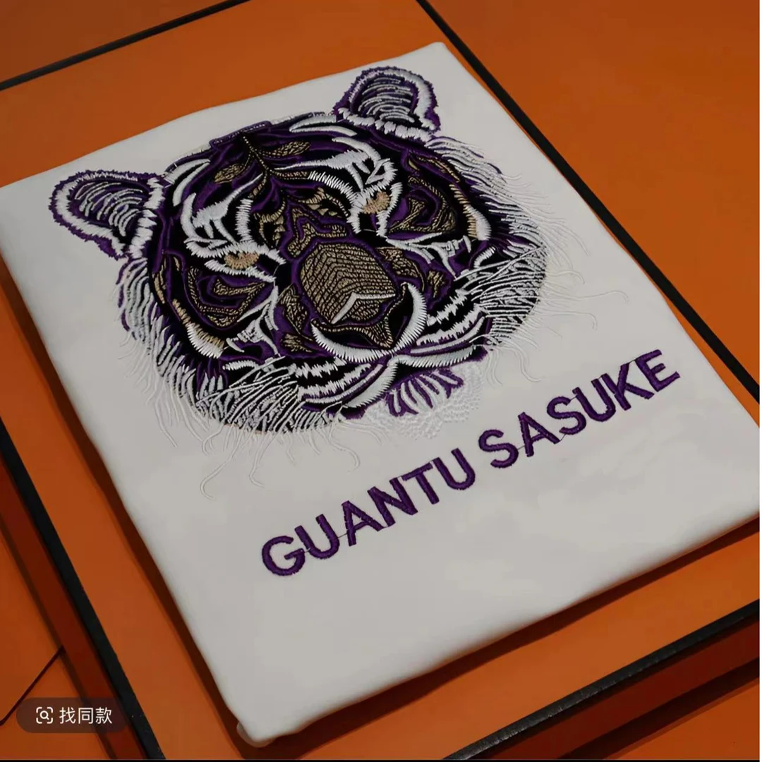 321重磅幼崽小老虎重工刺绣短袖T恤男女同款