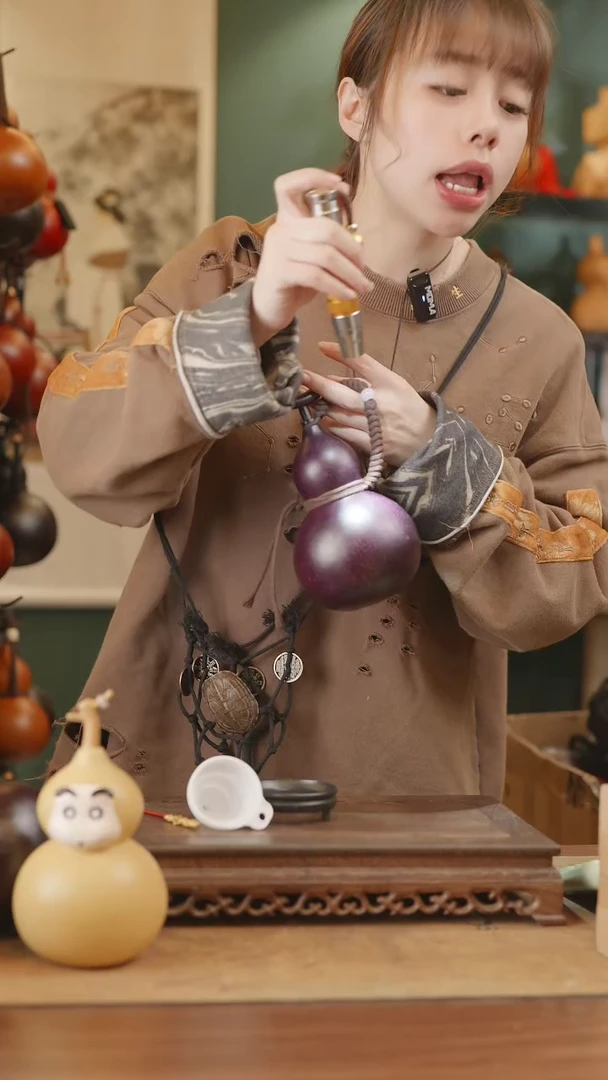 【闪购商品】69号精品天然大漆工艺防渗内胆酒葫芦~