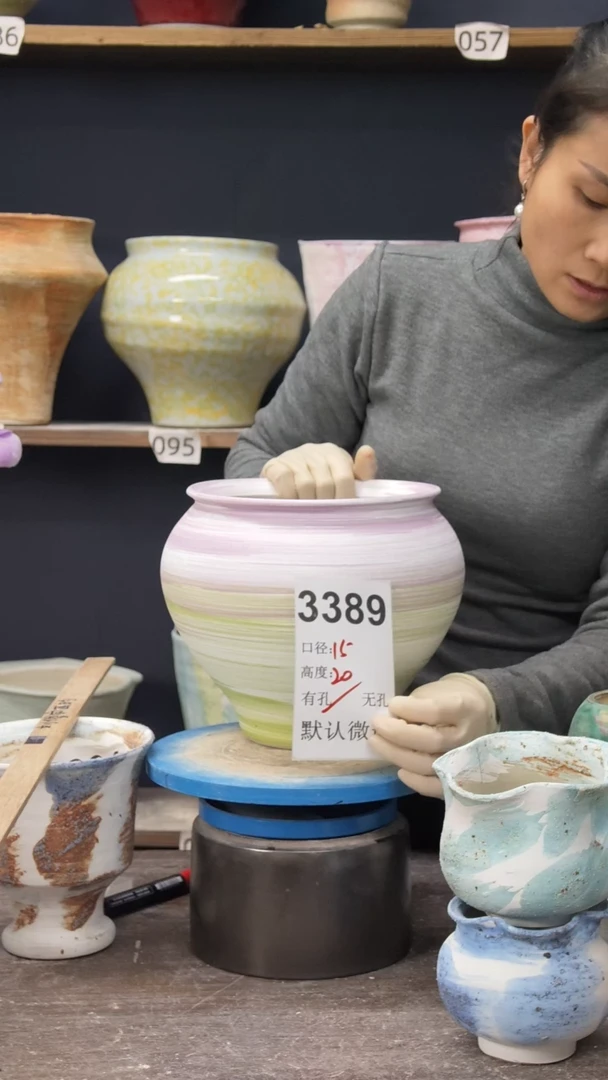 景德镇花盆默认微瑕3389【口不圆】