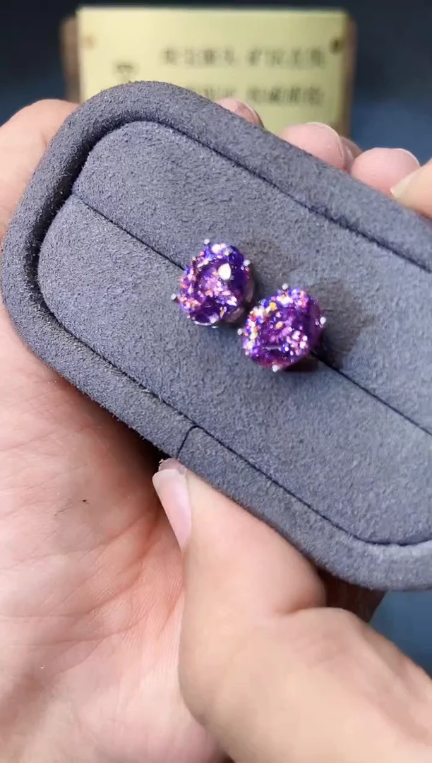 银S925镶嵌耳饰碧玺......