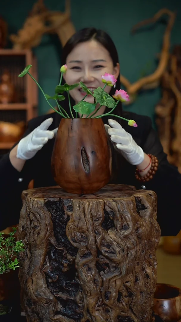 枣木C*子雷击枣木鸡心罐