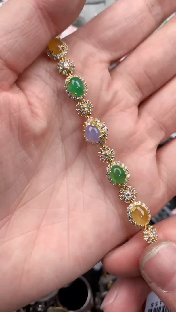 银S925镶嵌戒指翡翠12            5