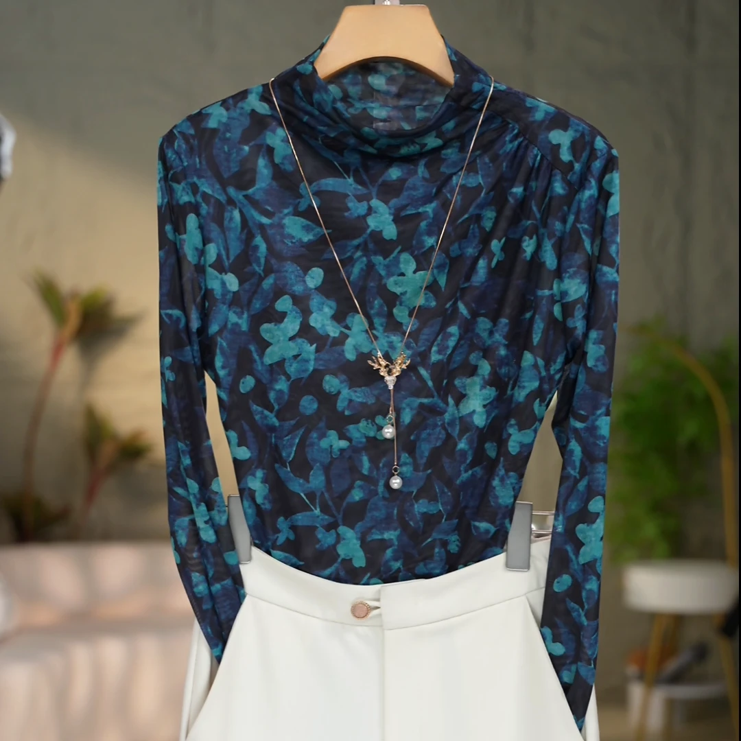 234#高贵上档次小衫2025新款潮流气质时尚显瘦网纱打底衫上衣