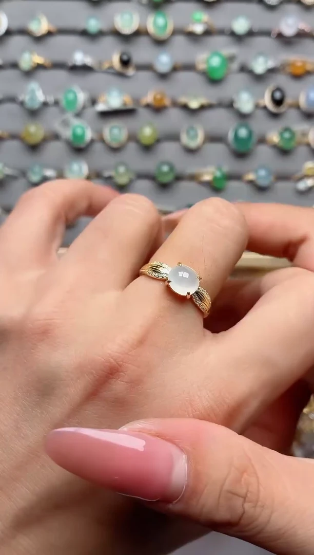 银S925镶嵌戒指翡翠.