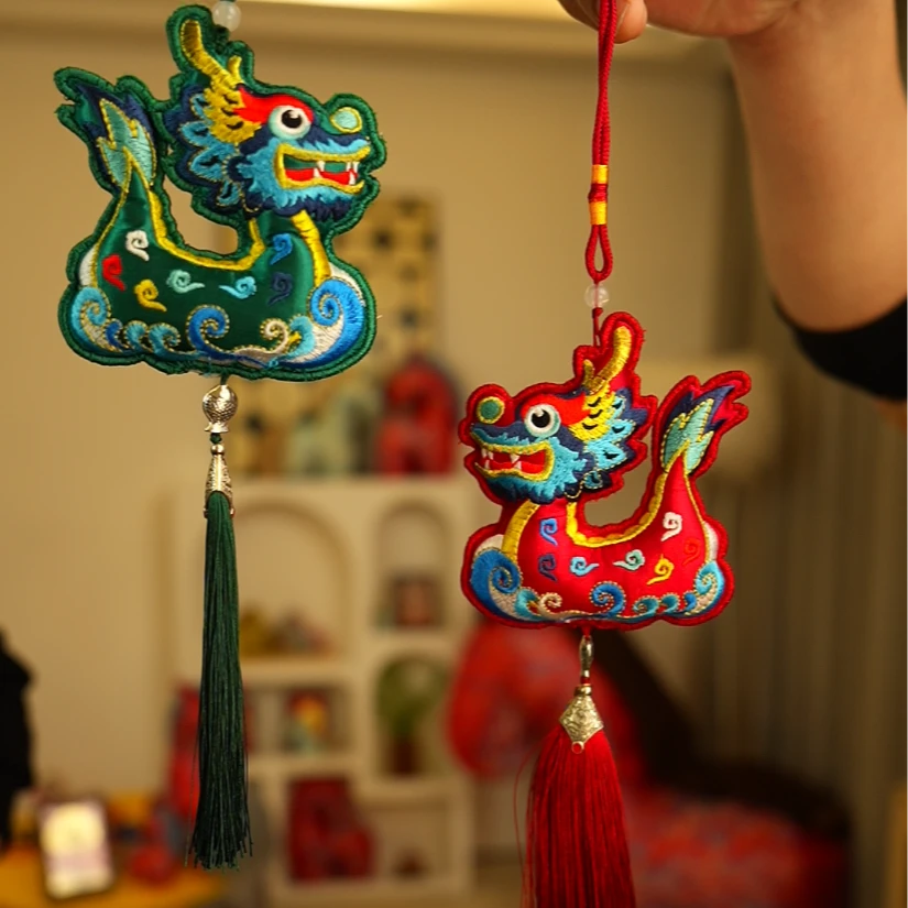 【成品小福龙】龙舟龙精美刺绣挂件
