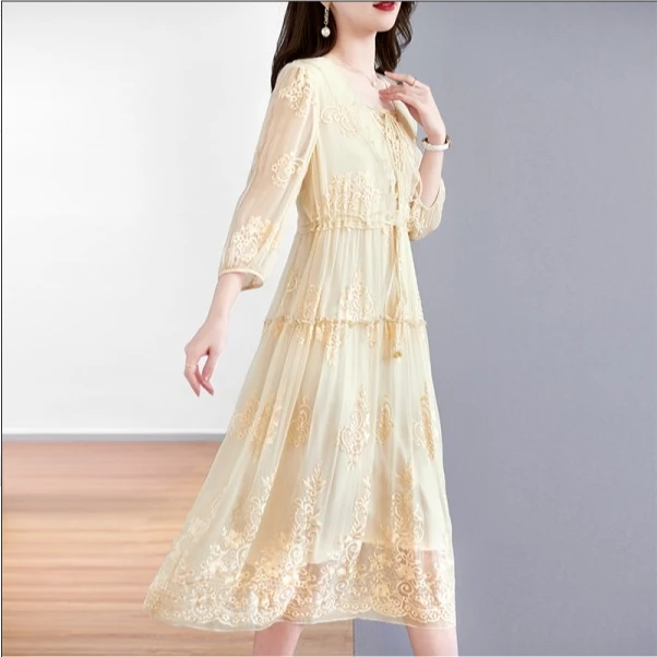 水墨佳人桑蚕丝真丝气质女装连衣裙82399869