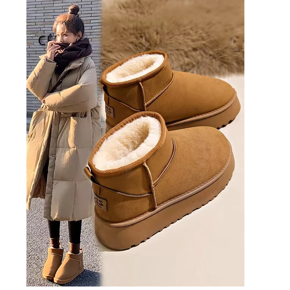 雪地靴百搭时尚加绒加厚保暖冬季皮毛一（偶有微瑕，完美主义勿拍）