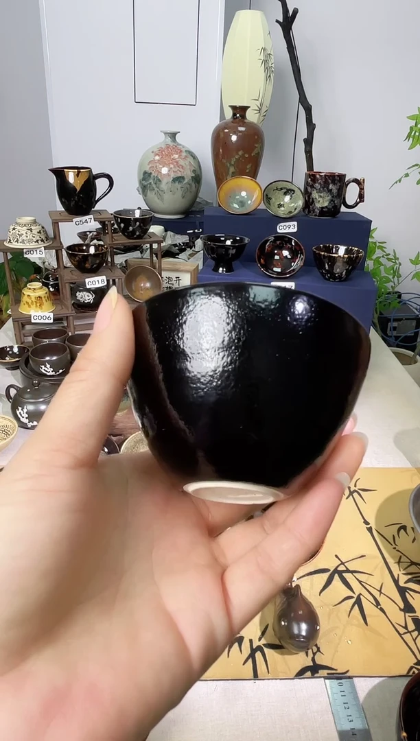 炎**孙【素黑不倒翁柴窑】吉州窑单盏单杯单个品类