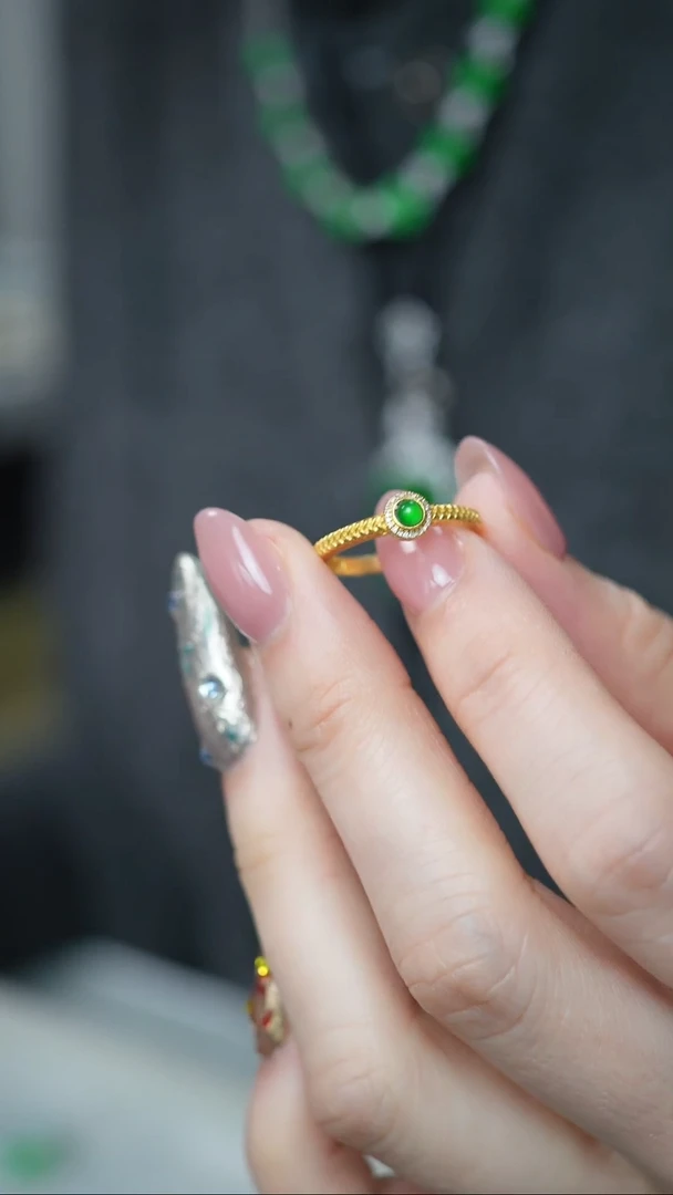 【闪购商品】翡翠戒指18K金镶嵌77-戒指/姿/3