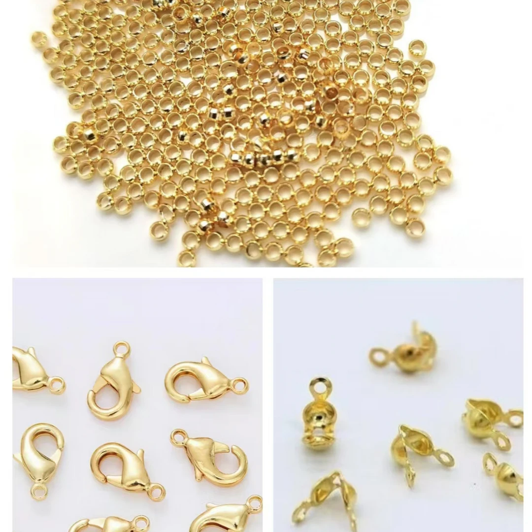 《燕子家》龙虾扣双吊包扣定位珠可夹扁绳线收尾固定圆珠diy手链项