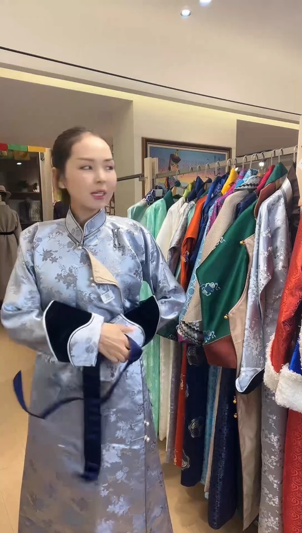 029成人高定蒙古袍蓝色女xl