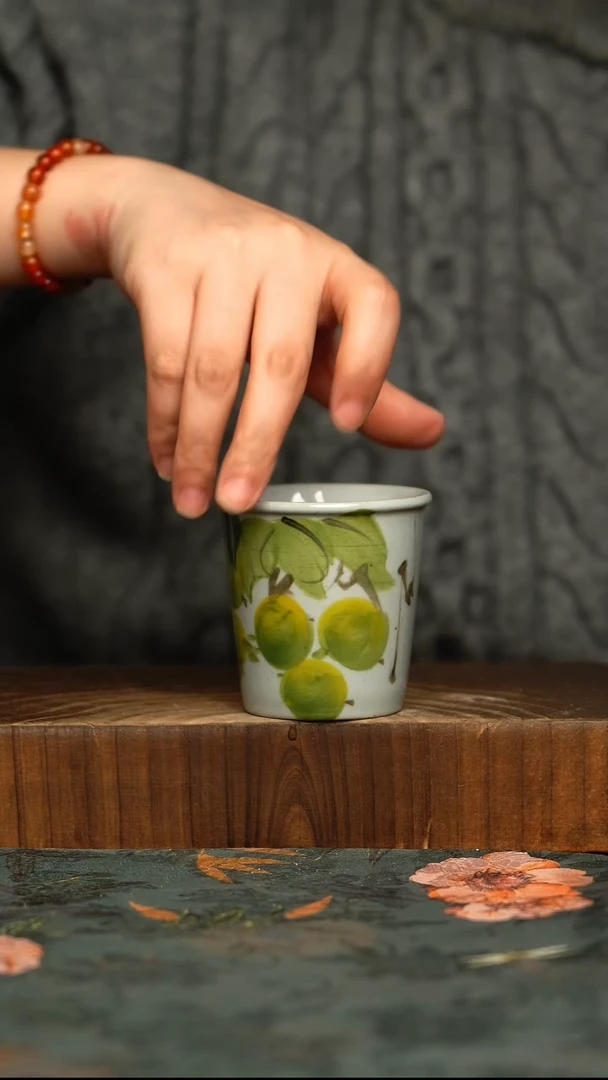 杯釉下彩手工手绘同款陶器