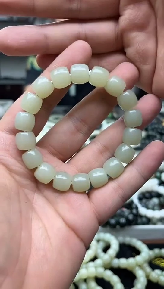 未镶嵌手串和田玉纯天然新疆且末高青白12