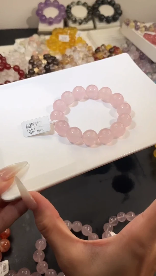 未镶嵌手链水晶多样性发一Q11粉晶15mm