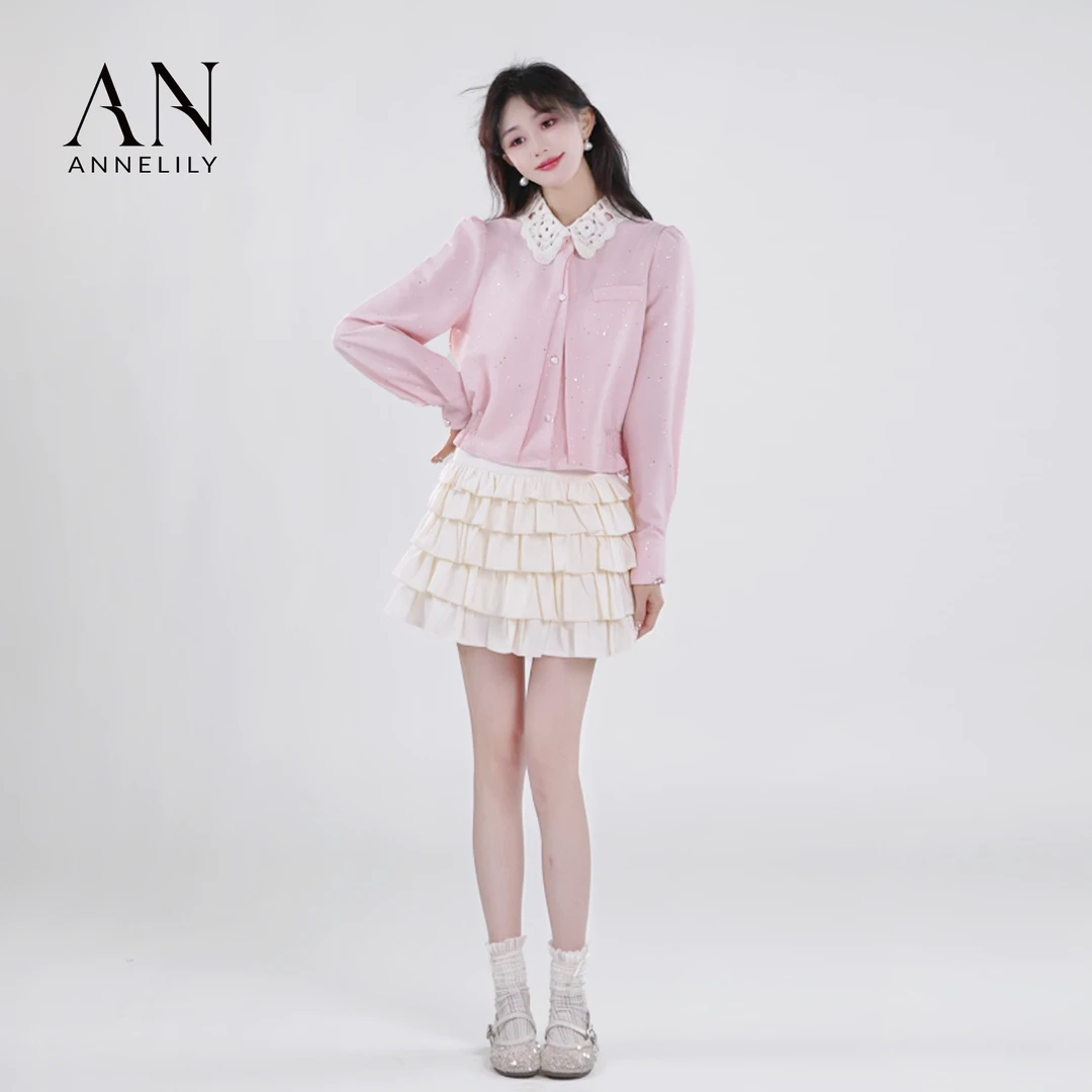ANNELILY【小洋】新款上新高级感时尚百搭显瘦半裙AQ2503008