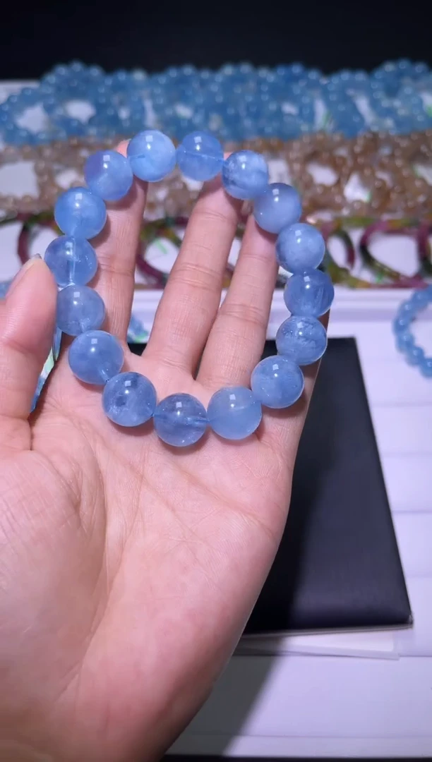 1海蓝宝石（处理）J038-13mm海蓝宝单圈-多样性发其一