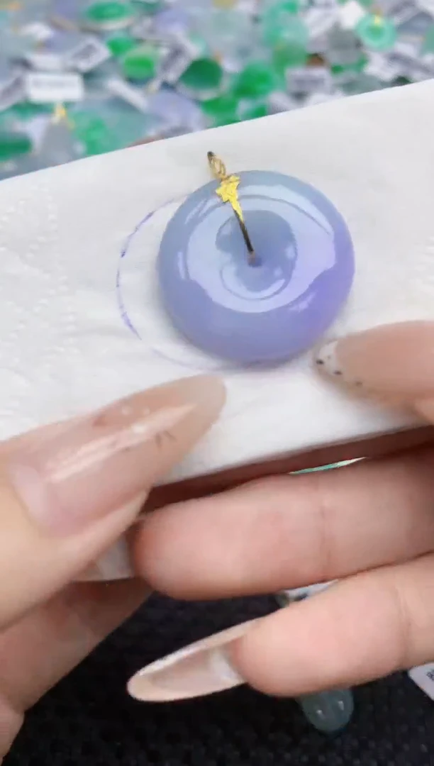 翡翠18K金镶嵌颈饰422    天然翡翠A货