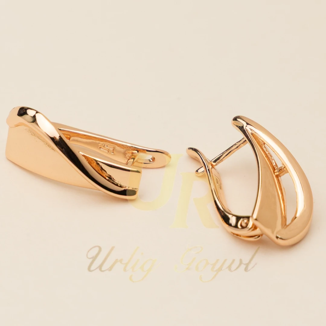 合金锆石耳饰 23-UR【顺丰包邮-无运费险】大码镜面 玫瑰金色耳饰