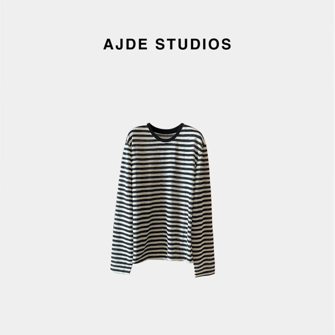 AJDE｜大表姐慵懒条纹罩衫 01