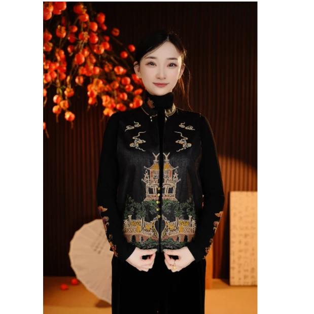 【入画】小雪新中式国风妈妈装入画江南马夹