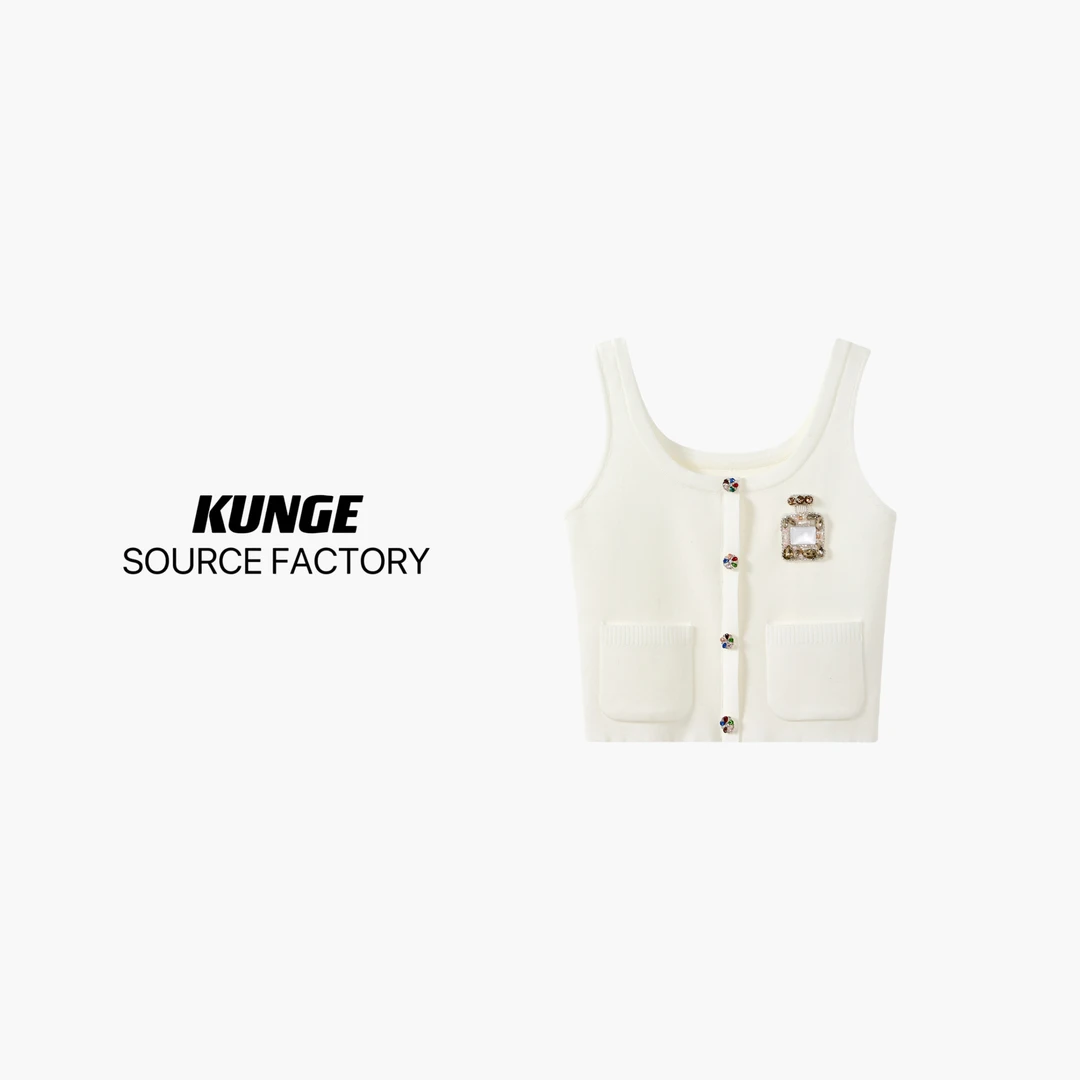 KUNGE- 小香风短款无袖秋季背心-9222