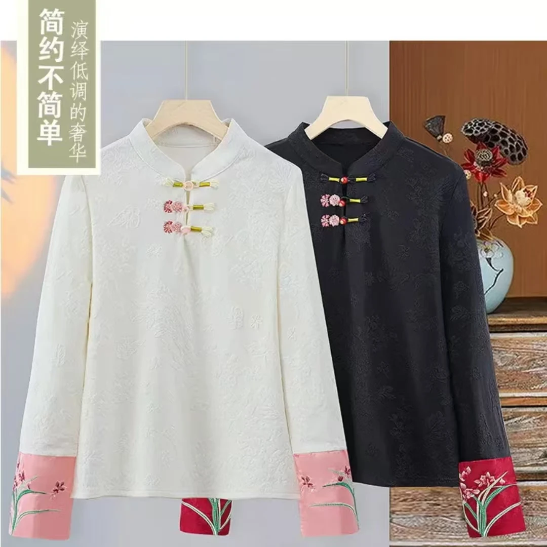 【豆荚甄选】专属定制·注重品质新中式国风手工盘扣女上衣女打底衫