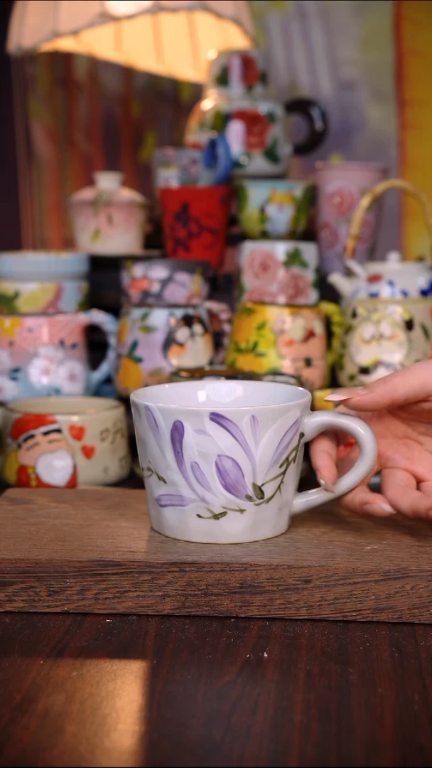 杯子陶泥垚手作 景德镇手工手绘陶瓷器物