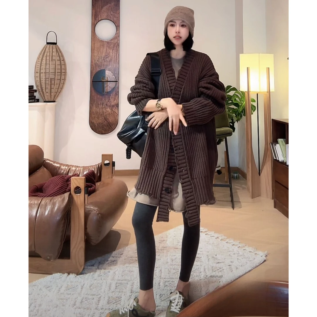 ZUOXIAOQI白露破边慵懒毛衣外套11（衣长84/胸围140）