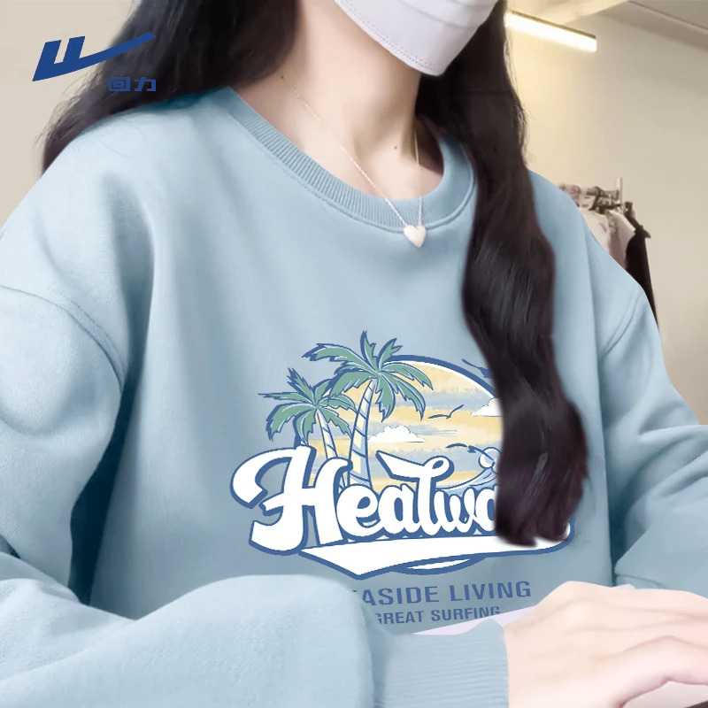 Warrior/回力春秋长袖卫衣女印花2025设计感宽松百搭休闲时尚ins