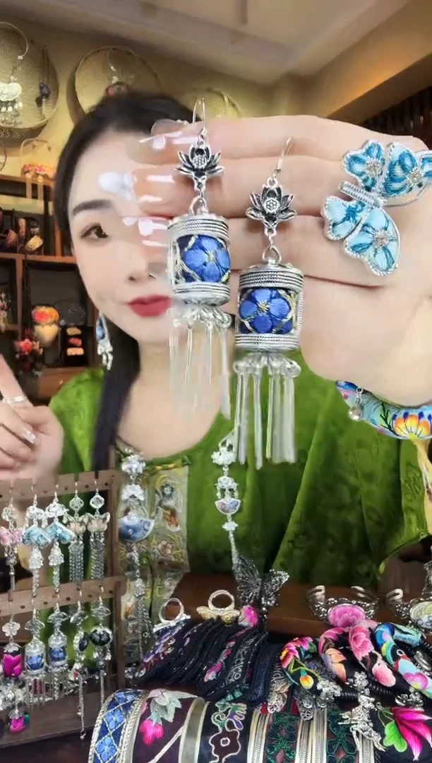 刺绣非遗刺绣民族风耳环