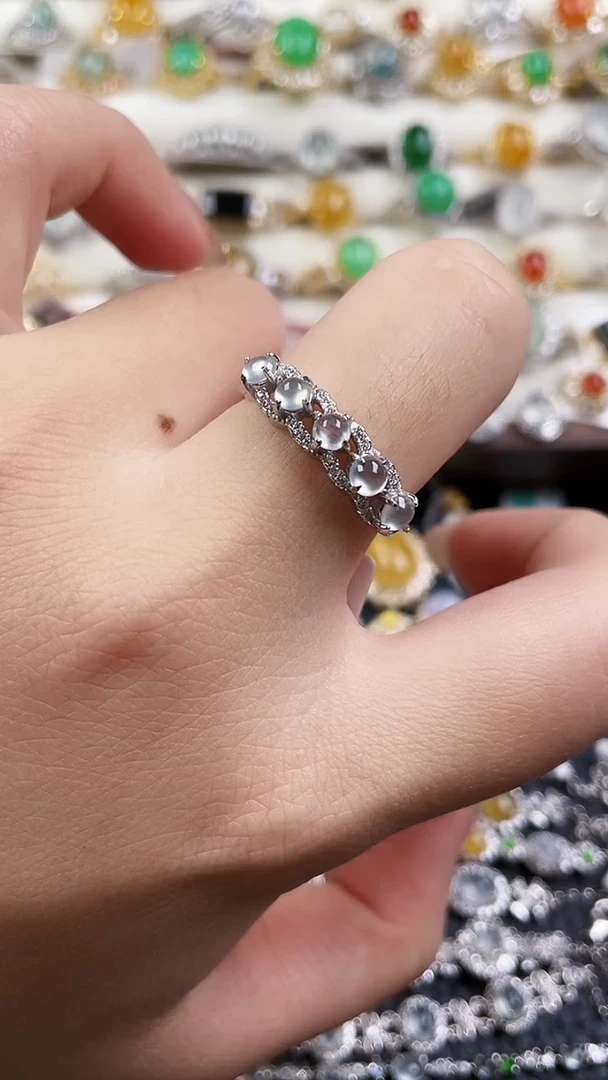 银S925镶嵌戒指翡翠64