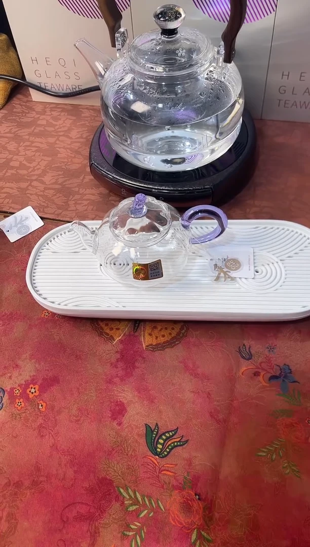 南瓜壶福蔓壶+华蕊杯紫色+茶盘