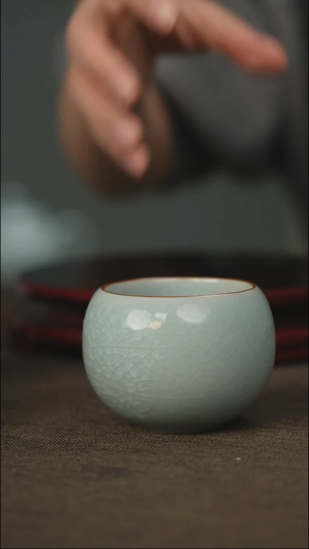 鱼鳞冰花 禅定杯 带底款