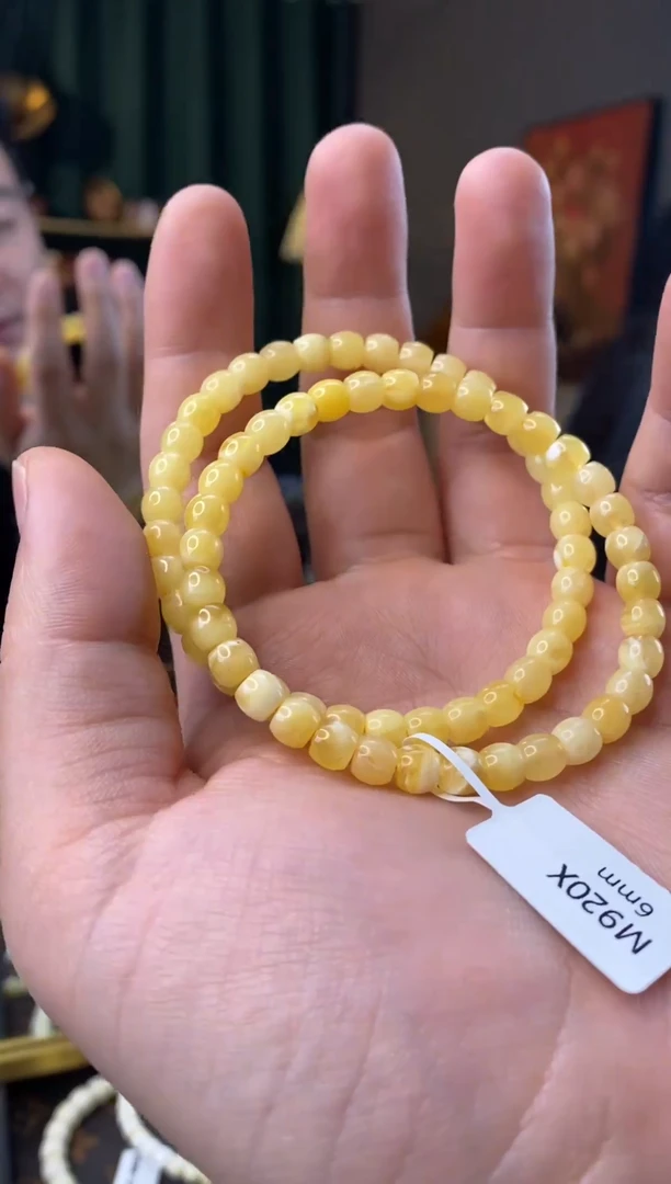 【闪购商品】蜜蜡手串未镶嵌6mm直切瑕疵多样性发其一