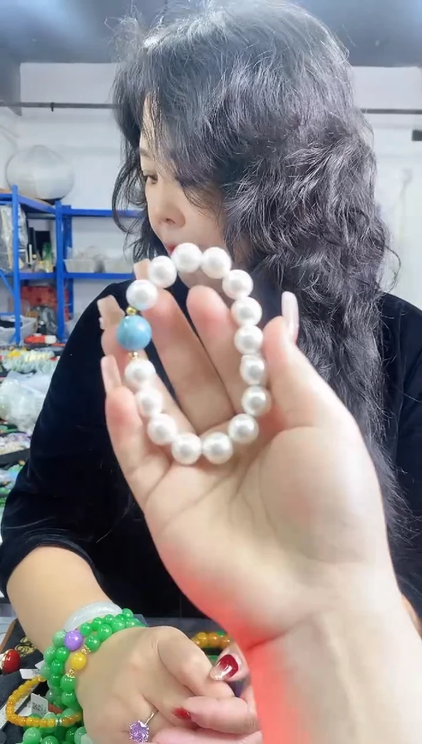 未镶嵌拼合珍珠（马贝珠）手串多样性发其一颜色微差