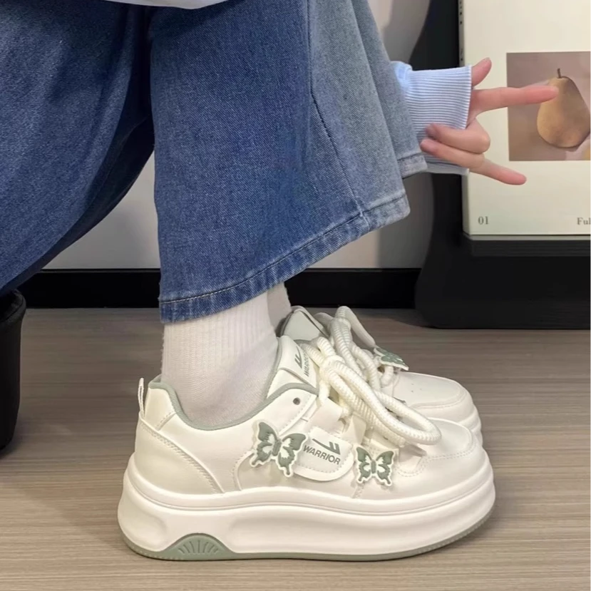 回力女鞋蝴蝶小白鞋女2025新款夏季小众原创设计感厚底运动板鞋子