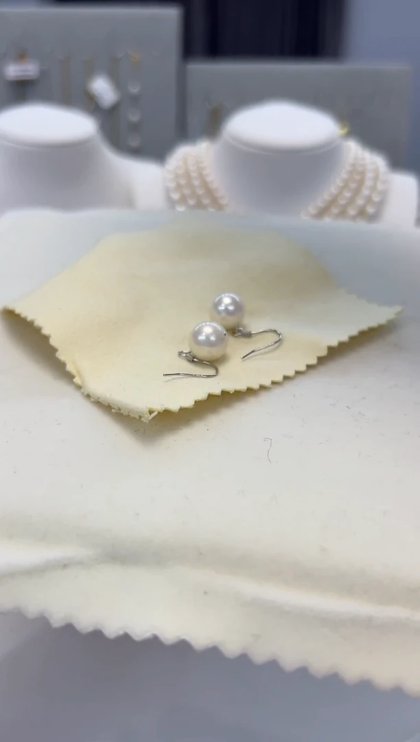 【闪购商品】淡水珍珠耳饰银S925镶嵌耳钩9-10MM