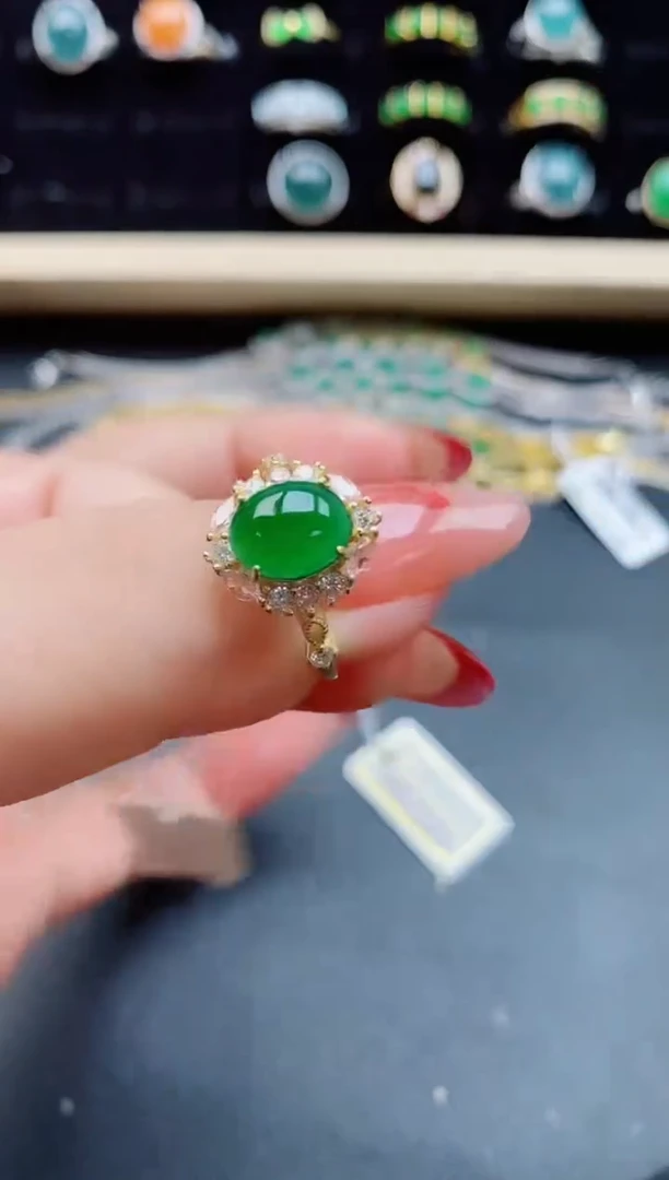 【闪购商品】翡翠戒指银S925镶嵌508050