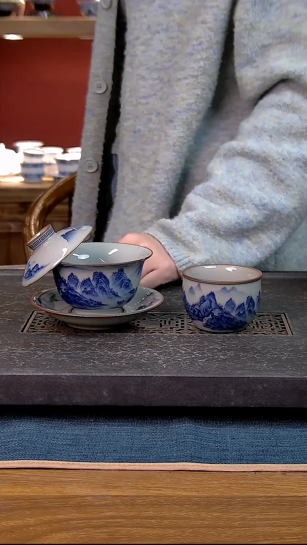 简装家用款2件套 老陶泥开片纹陶瓷茶具