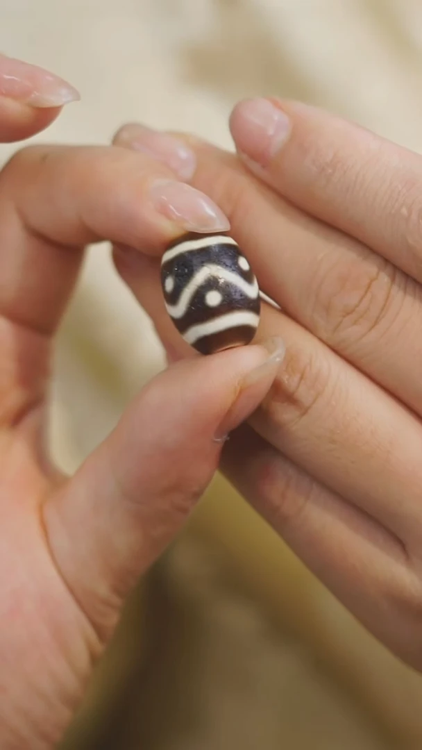 未镶嵌颈饰玛瑙/玉髓（覆膜）多样性发其一 水纹6单珠