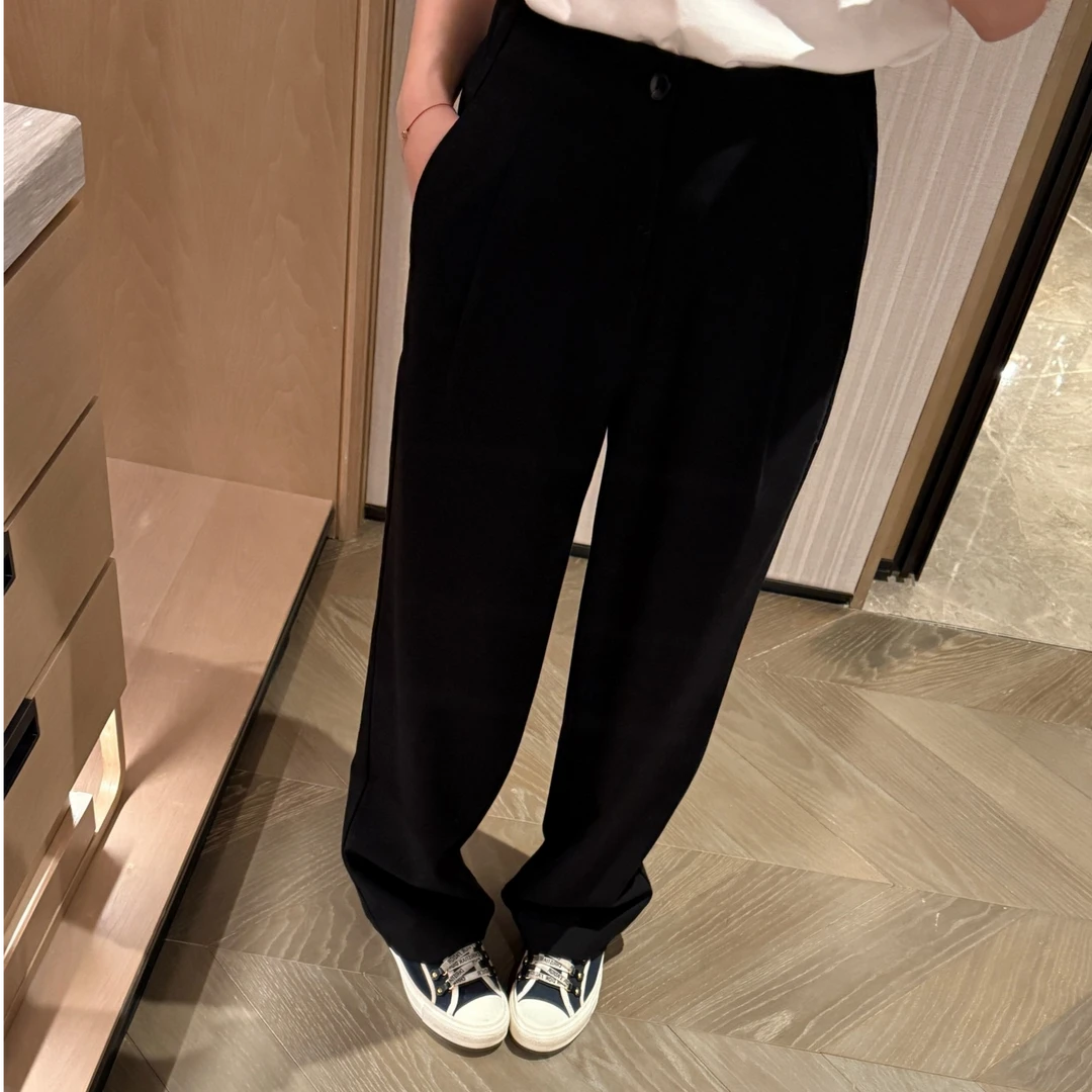 syna希娜 高腰显瘦直筒纽扣西裤