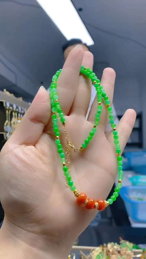 翡翠合金耳饰0277翡翠锁骨链