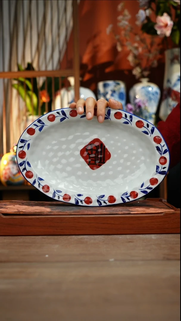 当代景德镇设计师釉下手绘陶瓷花瓶