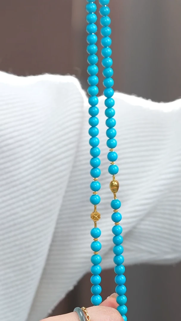 18K金镶嵌绿松石颈饰1