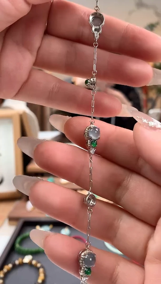 【闪购商品】翡翠手链银S925镶嵌手链