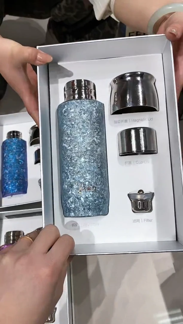 【闪购商品】高硼硅玻璃双饮款海水蓝钛杯