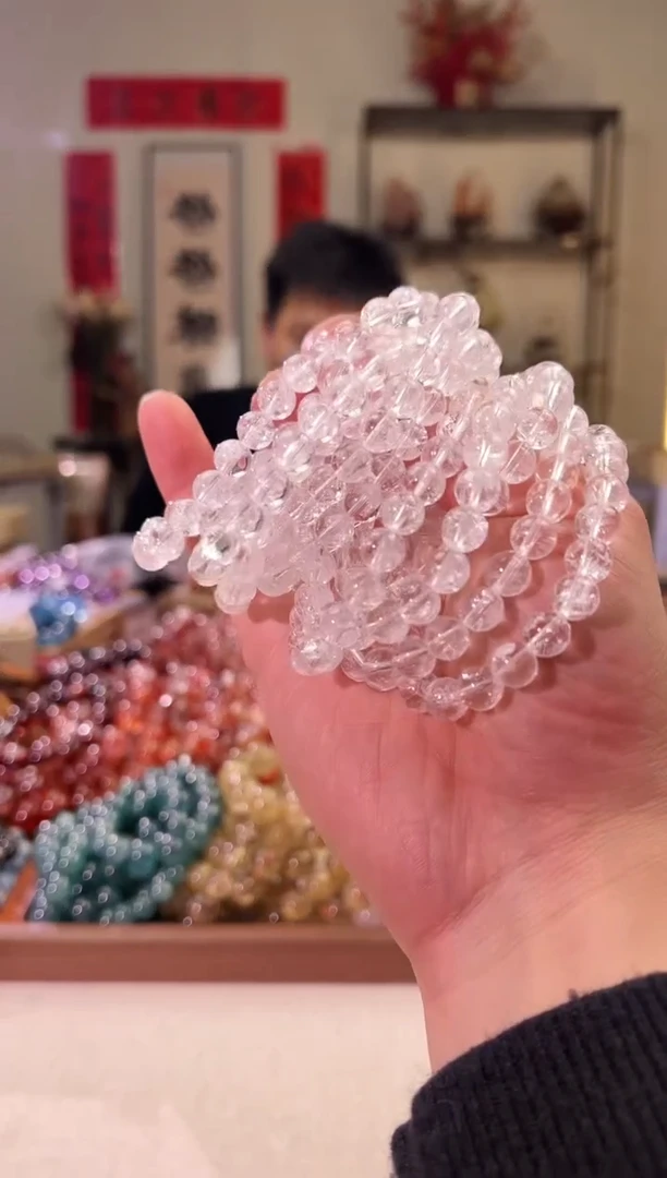 【闪购商品】水晶手串未镶嵌8+mm白阿塞（多样性发其一）