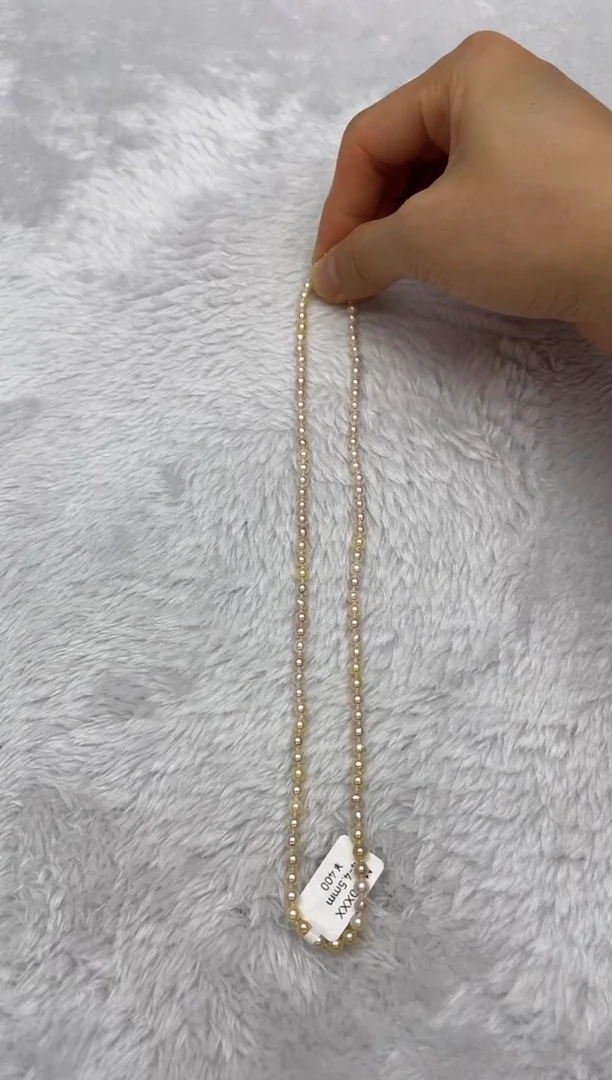 项链银S925镶嵌海水珍珠AK羽皇金4-4.5mm